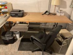 Large Wooden Desk with Office Chair