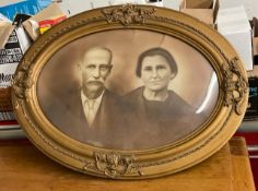 Antique Framed Photograph and Painting in Original Frames