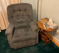Upholstered Recliner and End Table