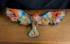 Hand Painted Mexican Talavera Ceramic Eagle Wall Hanging