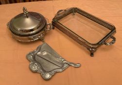 Silver Plate and Glass Serving Dishes