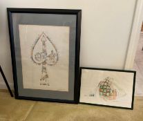 2 Framed Drawings