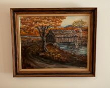 Framed Original Oil Painting Signed Louis Pelky