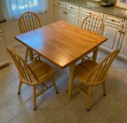 Farm Style Square Kitchen Table with 4 Chairs