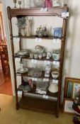 5 Tier Rattan and Wood Shelf