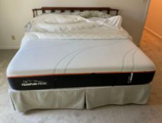 Tempur-Pedic King Size Adjustable Bed Frame with ProAdapt Mattress and Mid-Century Modern Headboard