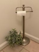 Stainless Steel Toilet Paper Holder with Faux Plant
