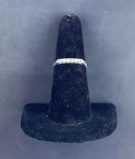 10% Iridium Platinum Anniversary Band with 6 Diamond Chips