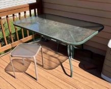 Glass Patio Table with 2 Chairs and End Table