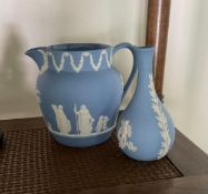 Wedgwood Blue Jasperware Pitcher and Vase