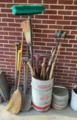 Vintage Conoco Barrell with Yard Tools