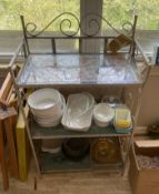 3 Tier Kitchen Shelf with Tiled Top Shelf