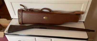 Handmade Leather Gun Slip with Antique Rifle Stock