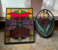 2 Pieces of Decorative Stained Glass