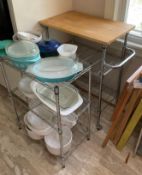 Metal Utility Cart and Shelf