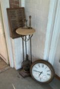 Vintage Wrought Iron Accent Table with Clock