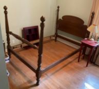 Vintage Wooden Four-Poster Bedframe
