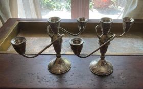 Pair of Weighted Sterling Silver Candelabras