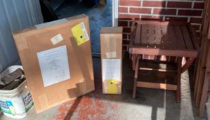 Wooden Patio End Tables and Ottoman