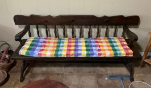 Wooden Bench with Cushions