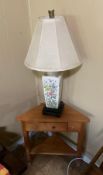 Corner Table with Lamp and 2 End Tables
