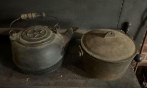Cast Iron Kettle and Pot