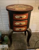Vintage Hand-Painted Three-Drawer Accent Chest