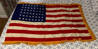 Vintage 48-Star American Flag with Fringe
