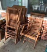 Set of 6 Wooden Patio Chairs