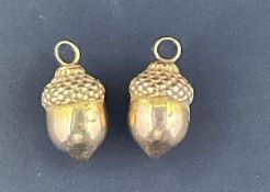 Pair of 14k Yellow Gold Acorn Pendants