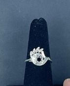 14k White Gold with Diamond Chips