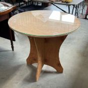 Glass Top Bistro Table with Hand Embroidered Skirt