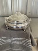 Large Lidded Silver-Plated Chaffing Dish