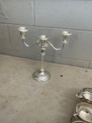 Silver Plated 3 Stick Candelabra