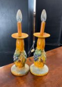 Pair of Majolica Style Lamps