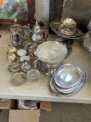 Large Group of Assorted Silver Plated Serving Dishes