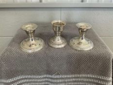 3 Sterling Silver Candle Holders