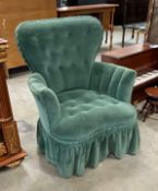 Ladies Velvet Upholstered Slipper Chair