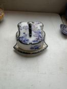 Antique Flow Blue Cheese Keeper