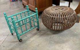 Vintage Mid-Century Modern Lobster Pot Stool, 24-inch Diameter x 15 inches tall