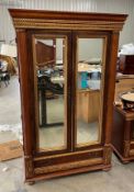 Baroque Style 2 Door Wardrobe with Beveled Glass Doors