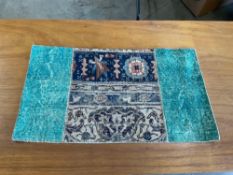 Unique Vintage Turkish Patchwork Oushak Wool Rug