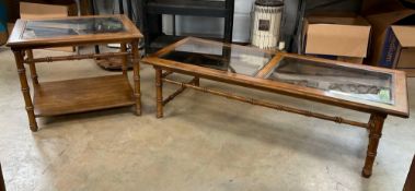 Glass Top Coffee Table with End Table