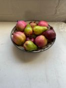 Decorative Bowl with Faux Fruit