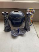 Group of 5 Vases and Candle Holders