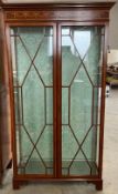 Chippendale-Style Mahogany Double Door Illuminated Curio Cabinet