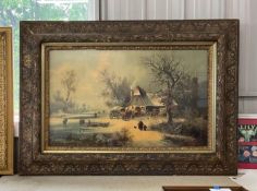 Antique Gilded Gesso and Wood Frame, 34 x 49