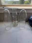 Pair of Heavy Clear Glass Bell Jars, 15 Inches Tall