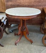 Antique Oval Marble Top Conversation Table