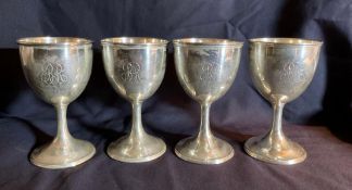 Set of 4 S. Kirk & Sons Sterling Silver Goblets